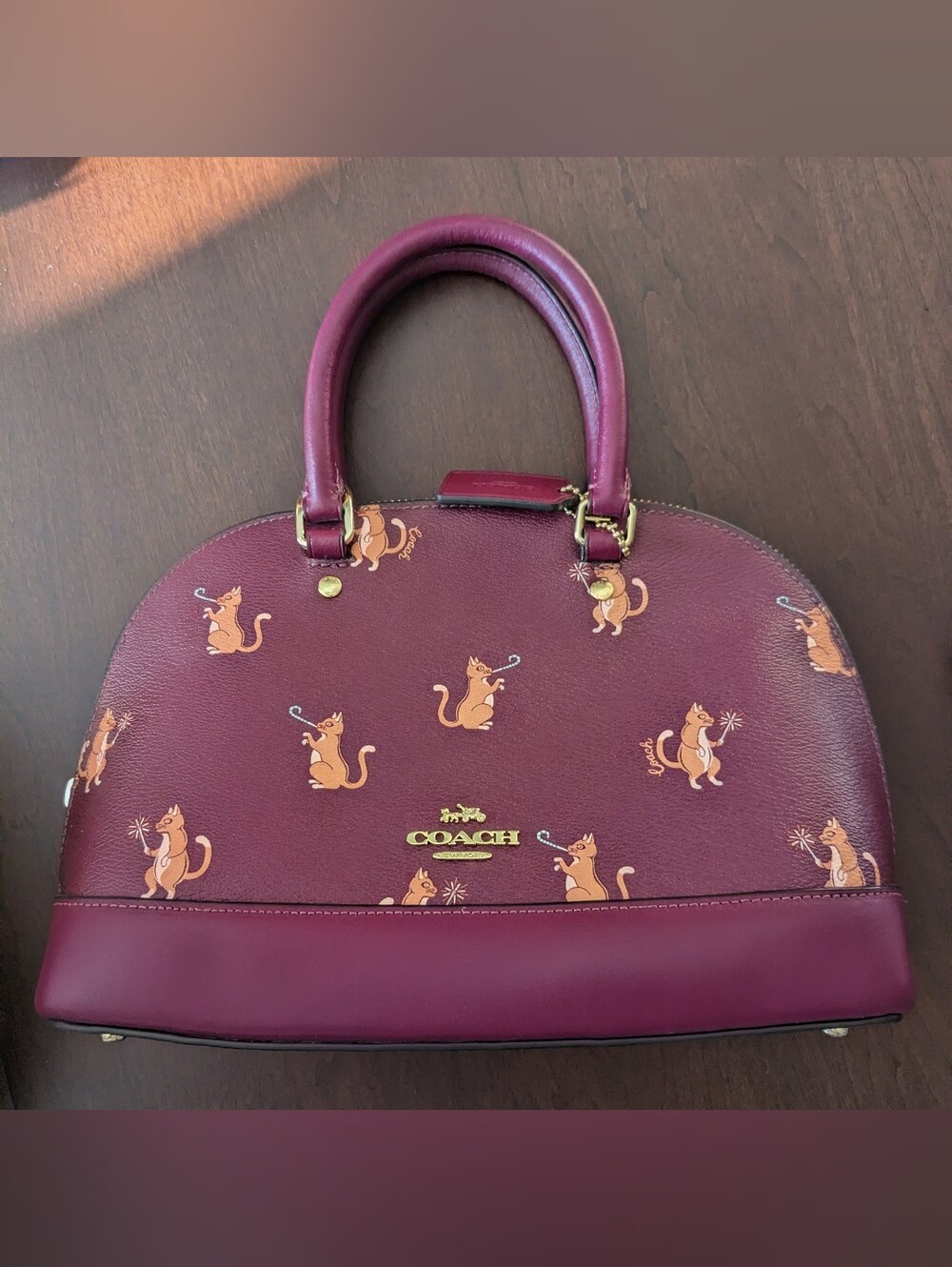 Coach Sierra Party Cat-Print Dome Satchel